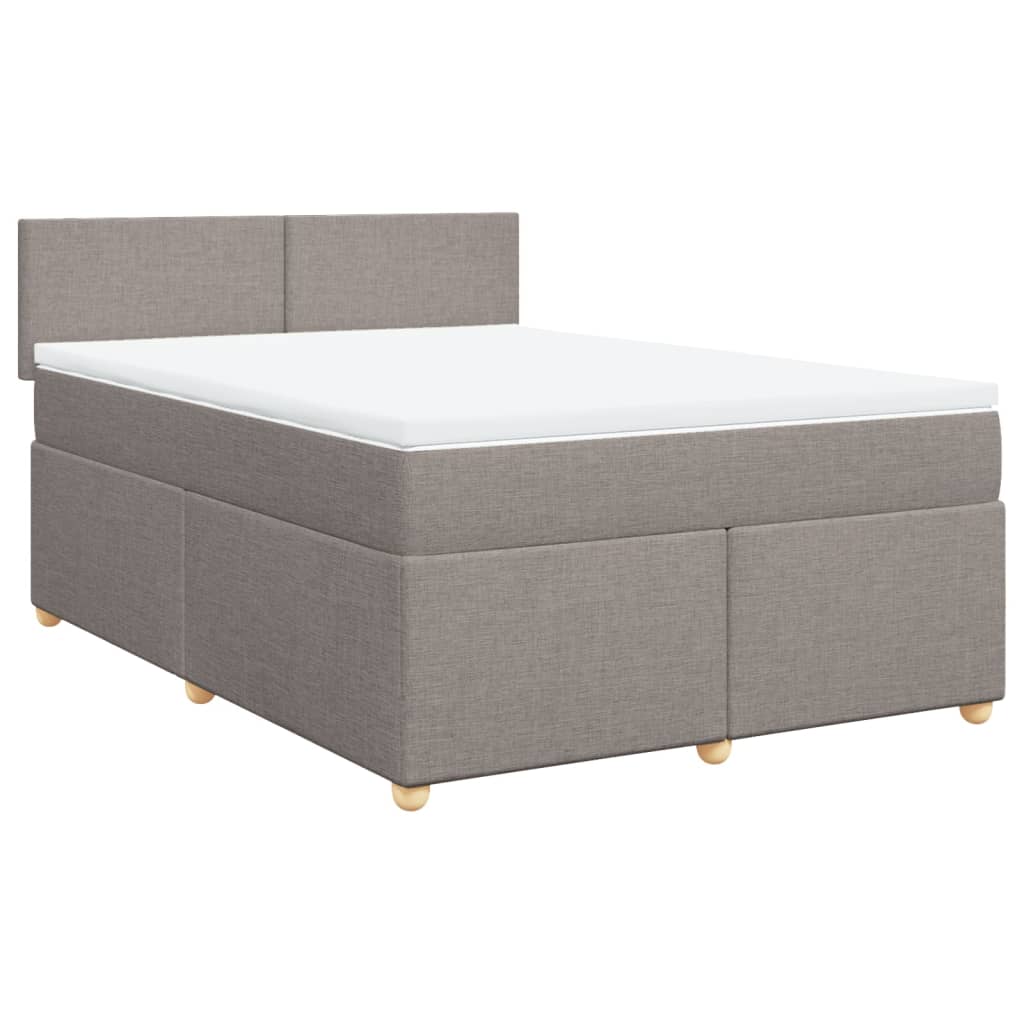 Boxspring met matras stof taupe 140x190 cm is nu te koop bij PeponiXL, paradijselijk wonen!