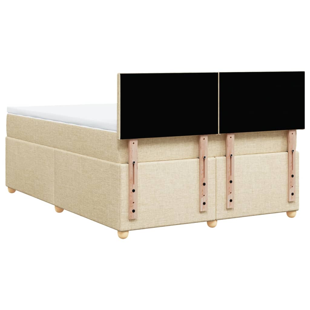 Boxspring met matras stof crèmekleurig 140x190 cm is nu te koop bij PeponiXL, paradijselijk wonen!