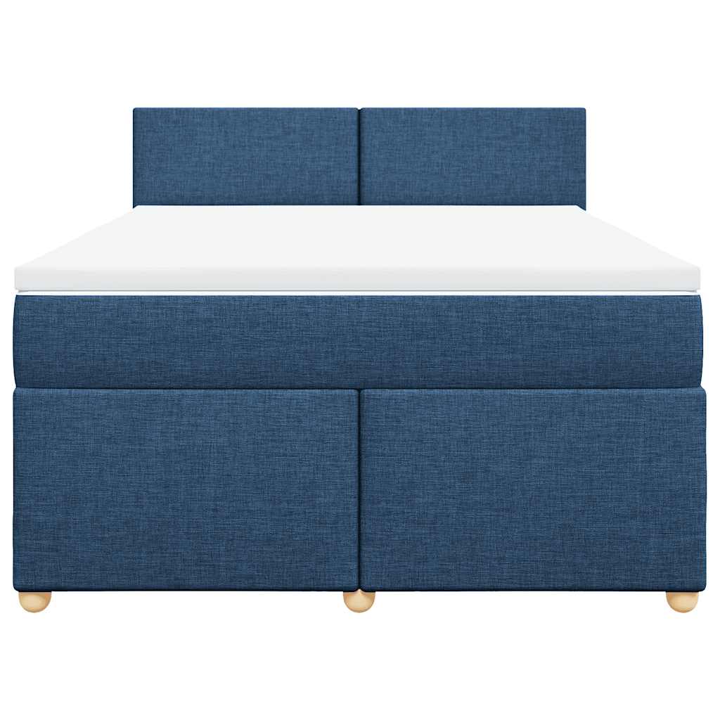 Boxspring met matras stof blauw 140x190 cm is nu te koop bij PeponiXL, paradijselijk wonen!