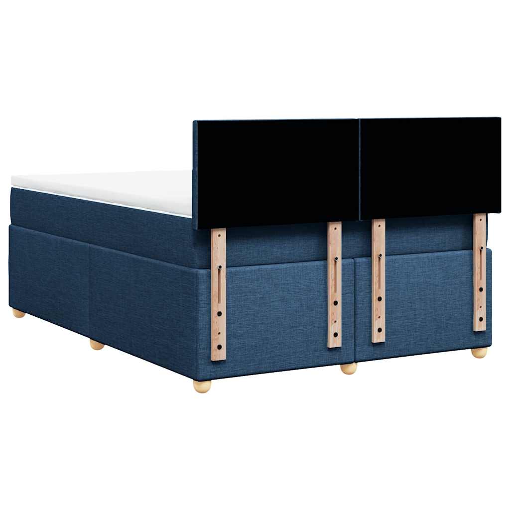 Boxspring met matras stof blauw 140x190 cm is nu te koop bij PeponiXL, paradijselijk wonen!