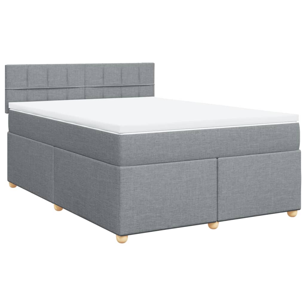 Boxspring met matras stof lichtgrijs 140x190 cm is nu te koop bij PeponiXL, paradijselijk wonen!