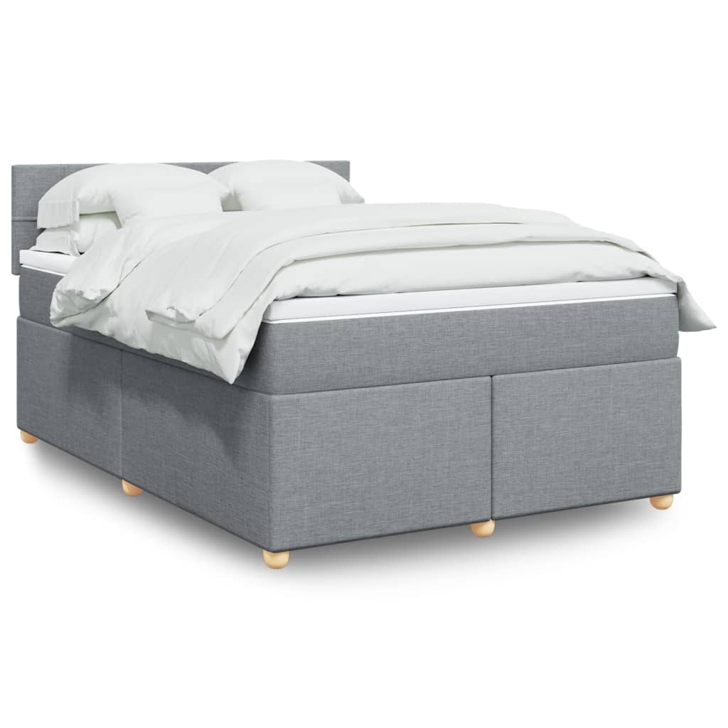 Boxspring met matras stof lichtgrijs 140x190 cm is nu te koop bij PeponiXL, paradijselijk wonen!