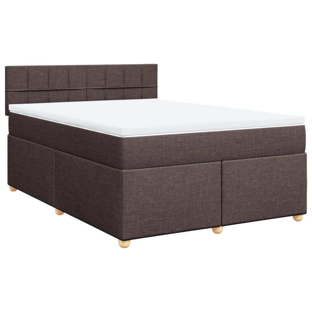 Boxspring met matras stof donkerbruin 140x190 cm is nu te koop bij PeponiXL, paradijselijk wonen!
