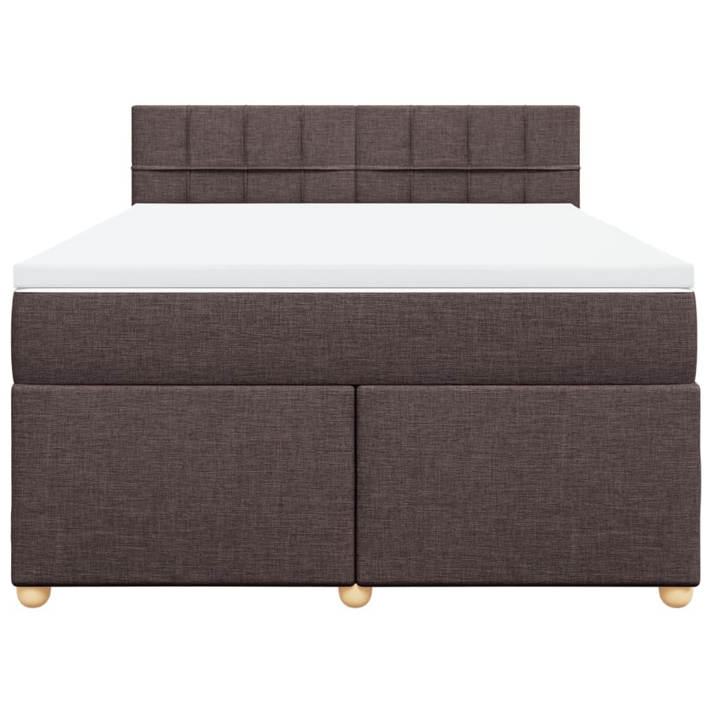 Boxspring met matras stof donkerbruin 140x190 cm is nu te koop bij PeponiXL, paradijselijk wonen!