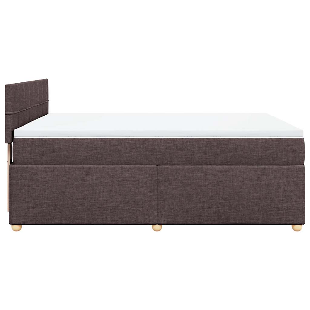 Boxspring met matras stof donkerbruin 140x190 cm is nu te koop bij PeponiXL, paradijselijk wonen!