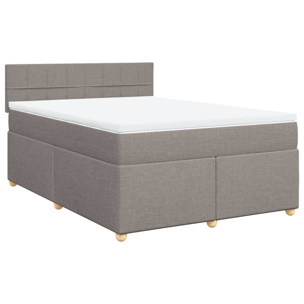 Boxspring met matras stof taupe 140x190 cm is nu te koop bij PeponiXL, paradijselijk wonen!