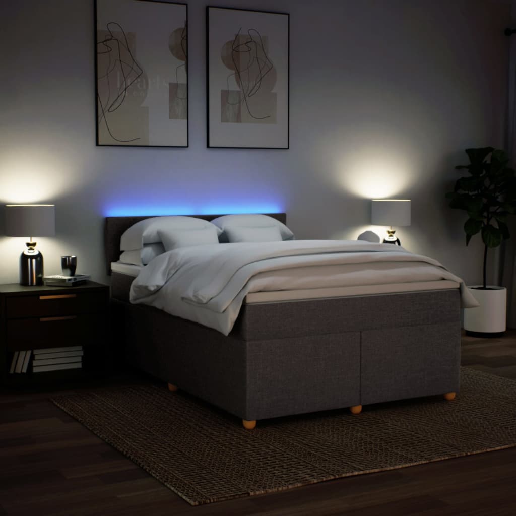 Boxspring met matras stof taupe 140x190 cm is nu te koop bij PeponiXL, paradijselijk wonen!