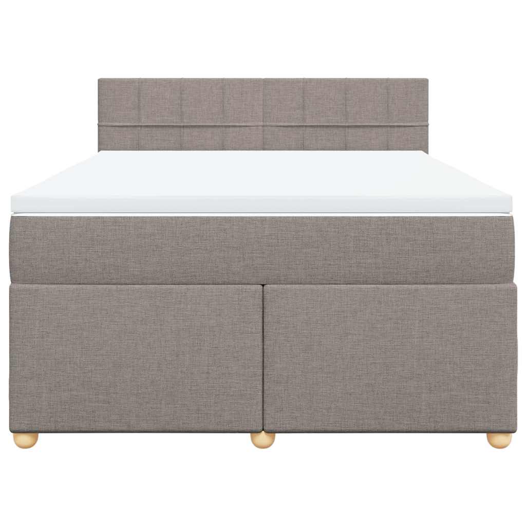 Boxspring met matras stof taupe 140x190 cm is nu te koop bij PeponiXL, paradijselijk wonen!