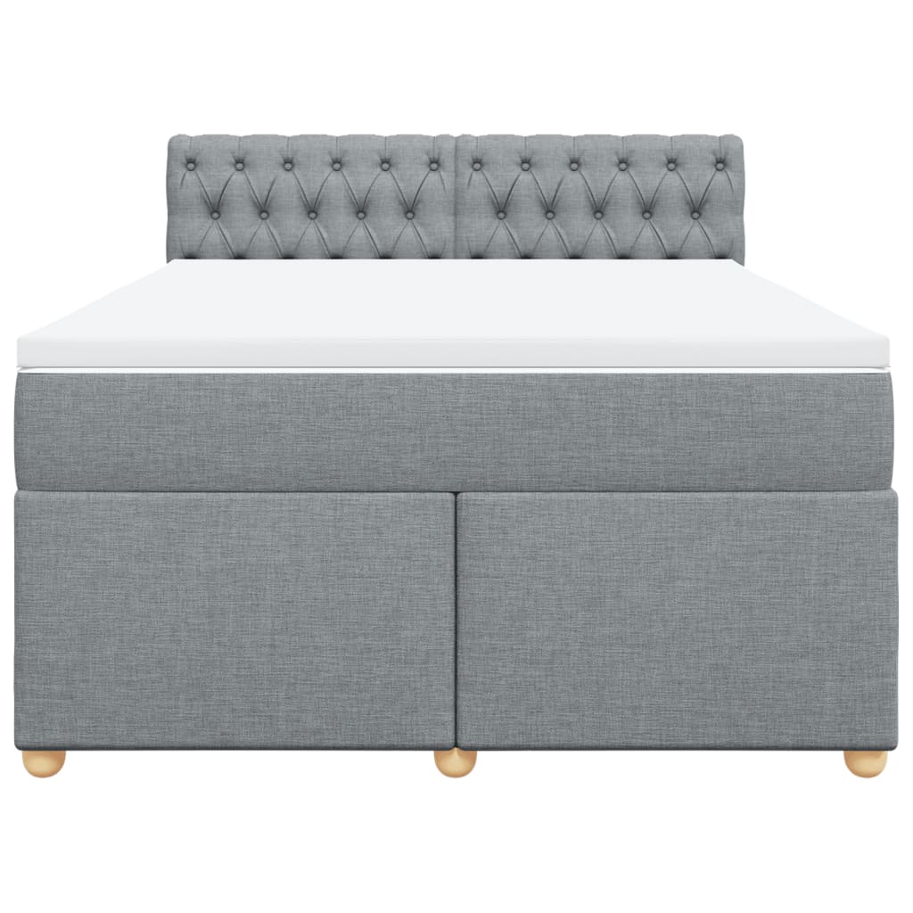 Boxspring met matras stof lichtgrijs 140x190 cm is nu te koop bij PeponiXL, paradijselijk wonen!