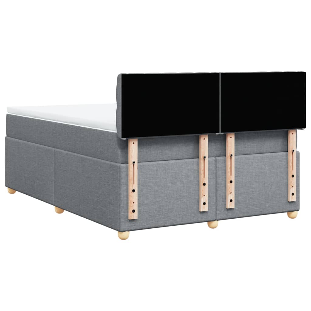 Boxspring met matras stof lichtgrijs 140x190 cm is nu te koop bij PeponiXL, paradijselijk wonen!