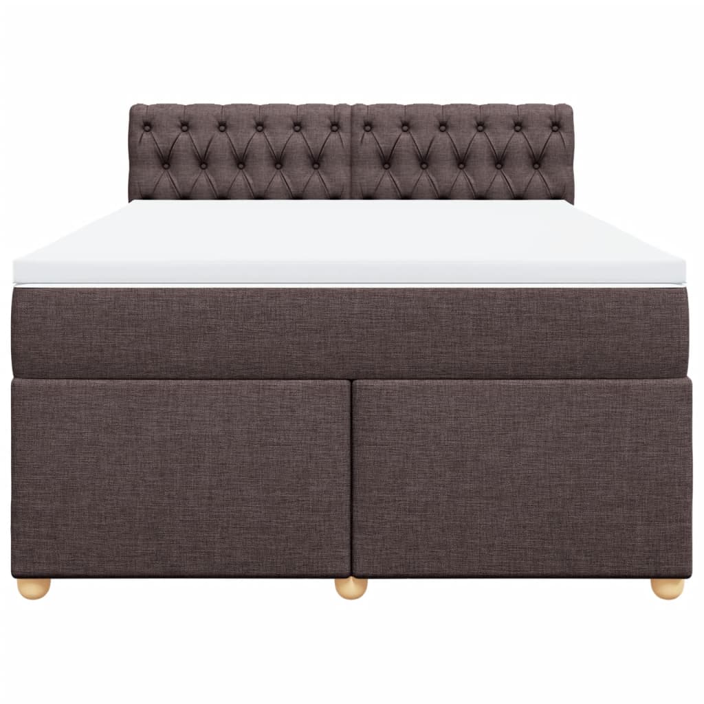 Boxspring met matras stof donkerbruin 140x190 cm is nu te koop bij PeponiXL, paradijselijk wonen!