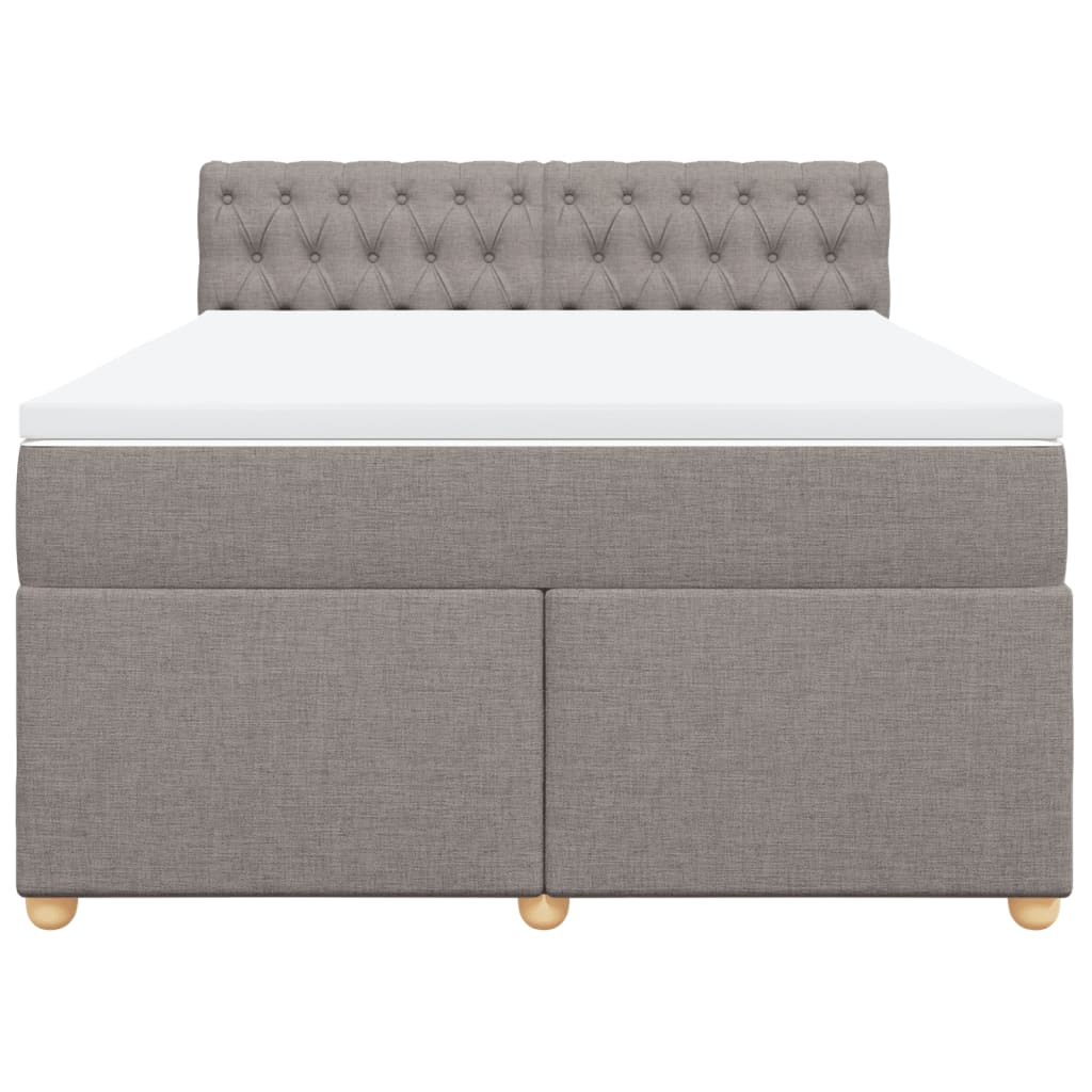 Boxspring met matras stof taupe 140x190 cm is nu te koop bij PeponiXL, paradijselijk wonen!