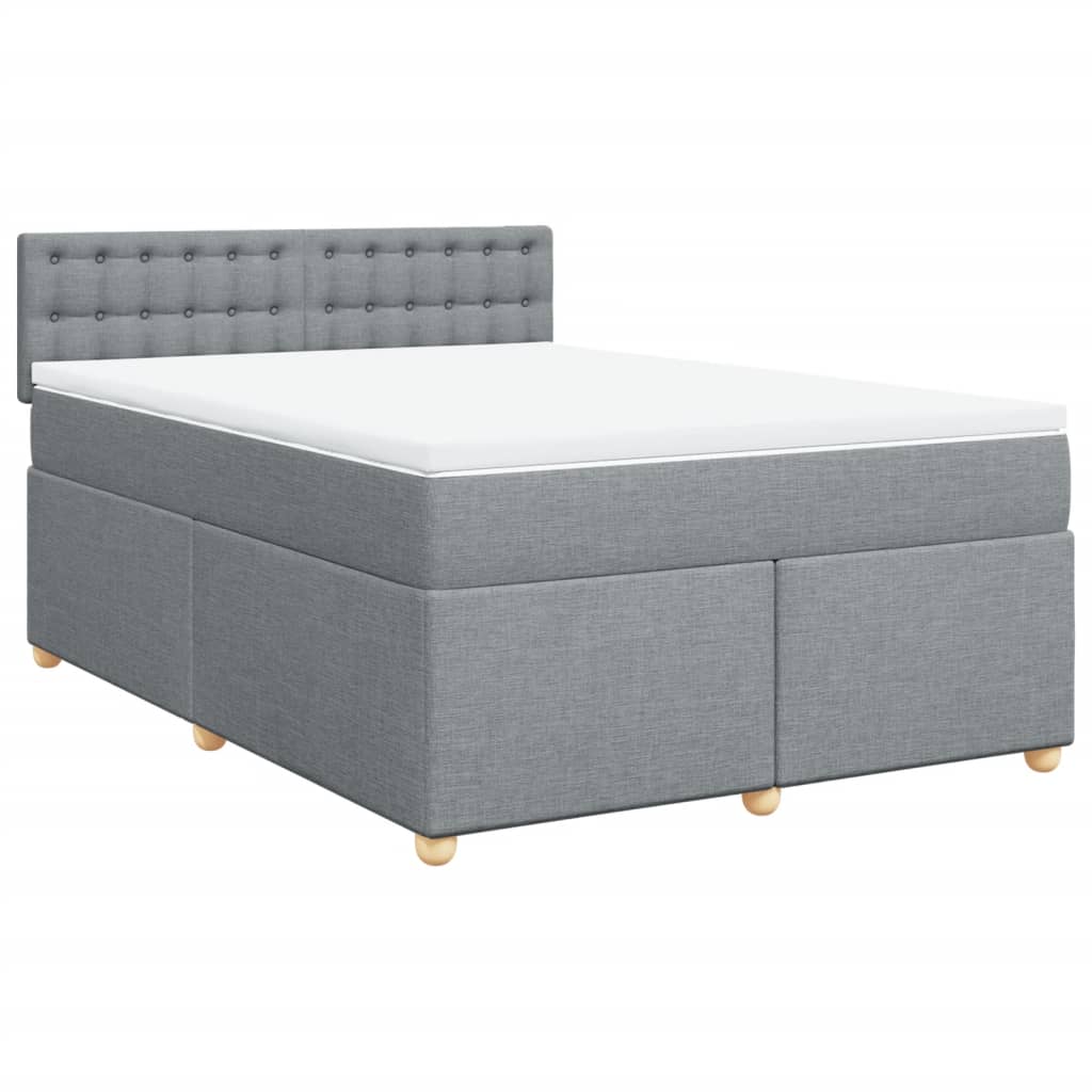 Boxspring met matras stof lichtgrijs 140x190 cm is nu te koop bij PeponiXL, paradijselijk wonen!