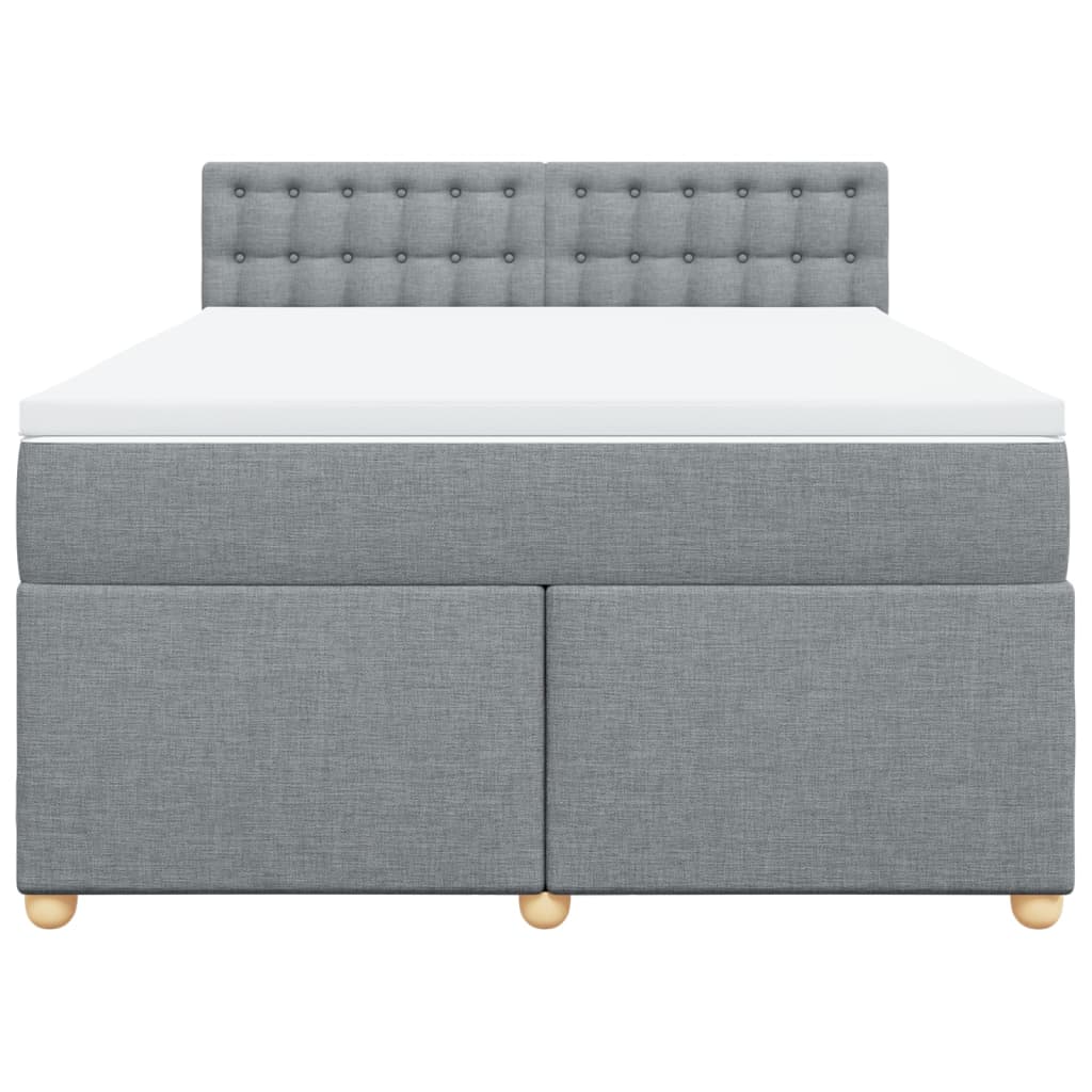 Boxspring met matras stof lichtgrijs 140x190 cm is nu te koop bij PeponiXL, paradijselijk wonen!