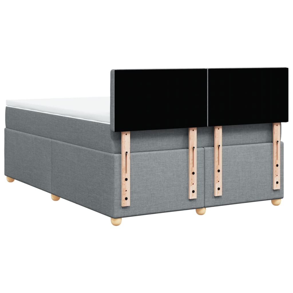 Boxspring met matras stof lichtgrijs 140x190 cm is nu te koop bij PeponiXL, paradijselijk wonen!