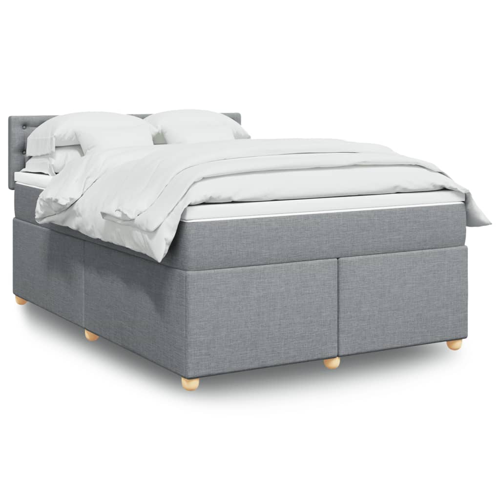 Boxspring met matras stof lichtgrijs 140x190 cm is nu te koop bij PeponiXL, paradijselijk wonen!