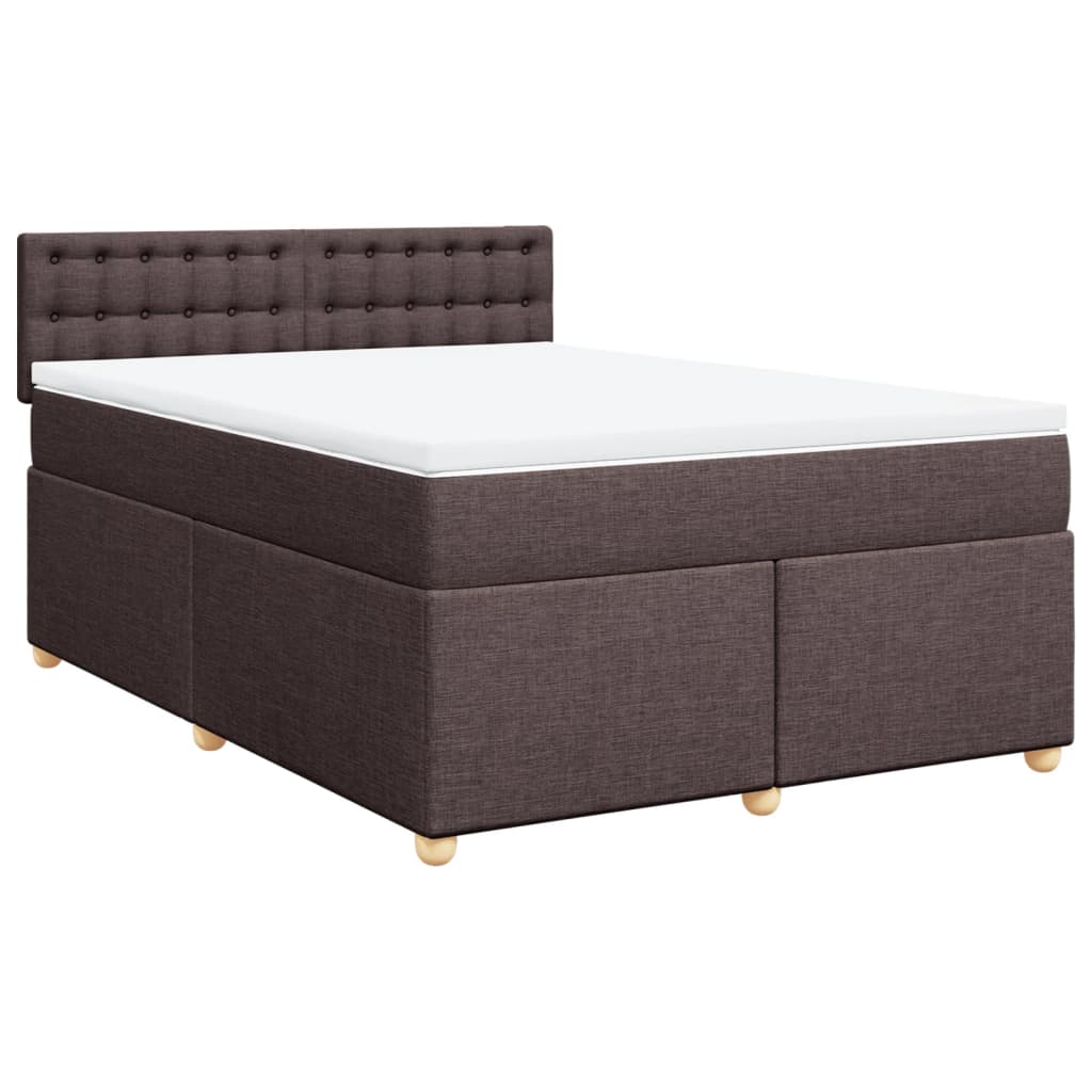 Boxspring met matras stof donkerbruin 140x190 cm is nu te koop bij PeponiXL, paradijselijk wonen!