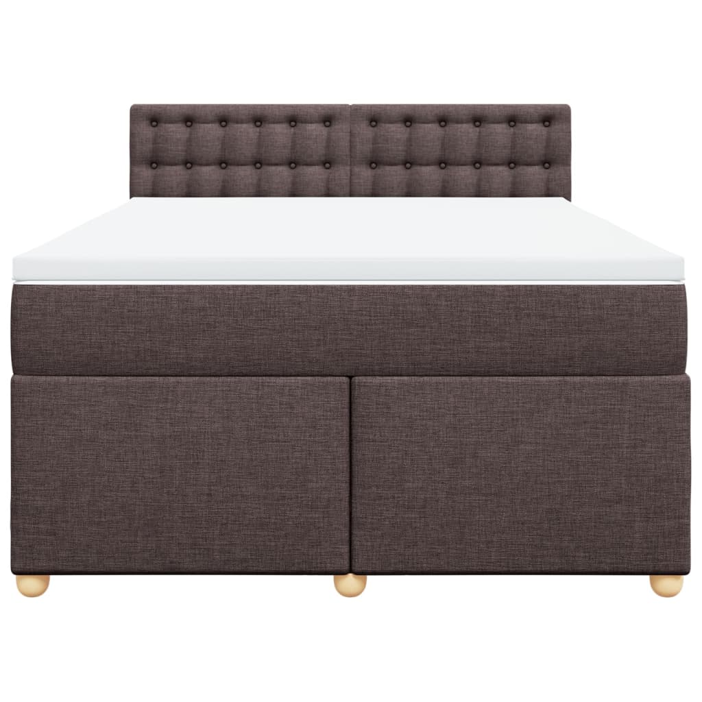 Boxspring met matras stof donkerbruin 140x190 cm is nu te koop bij PeponiXL, paradijselijk wonen!