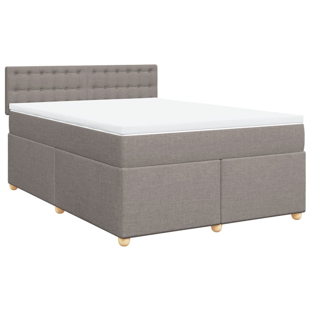 Boxspring met matras stof taupe 140x190 cm is nu te koop bij PeponiXL, paradijselijk wonen!