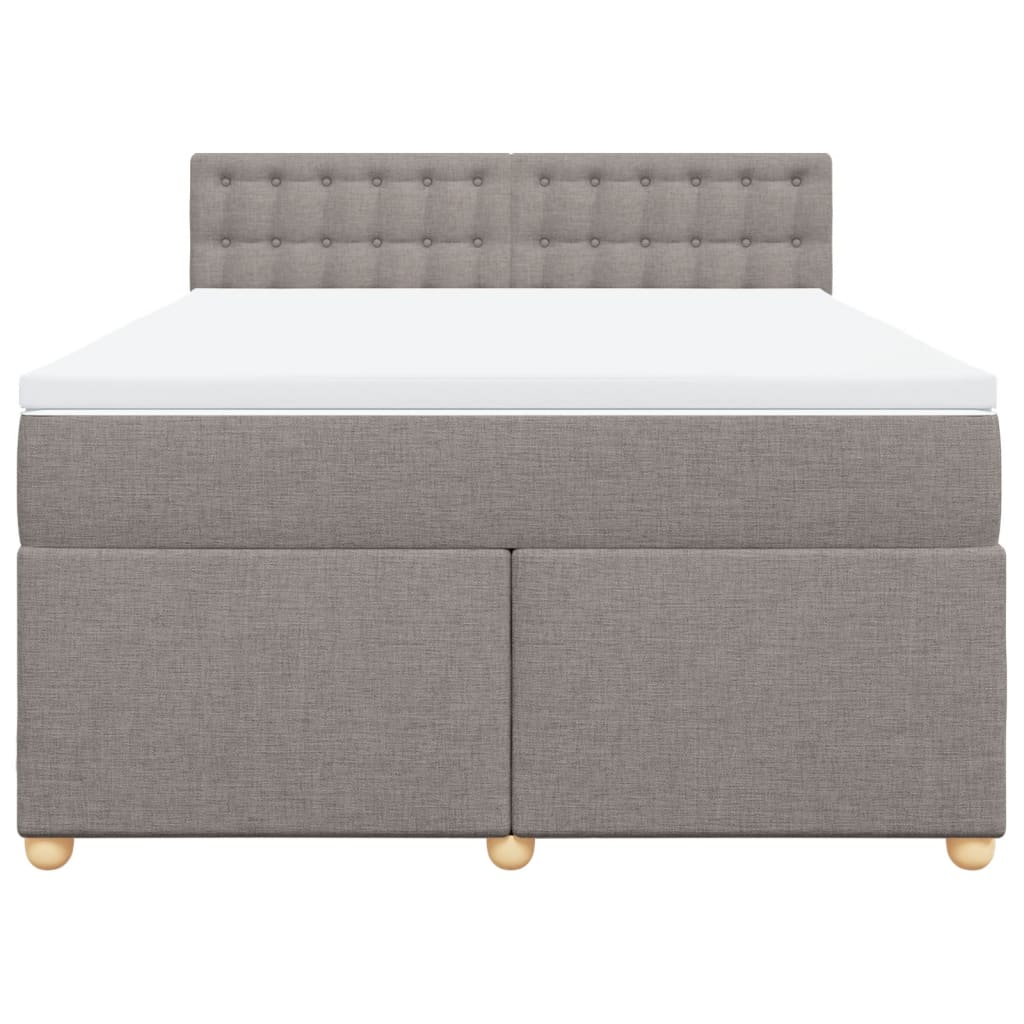 Boxspring met matras stof taupe 140x190 cm is nu te koop bij PeponiXL, paradijselijk wonen!