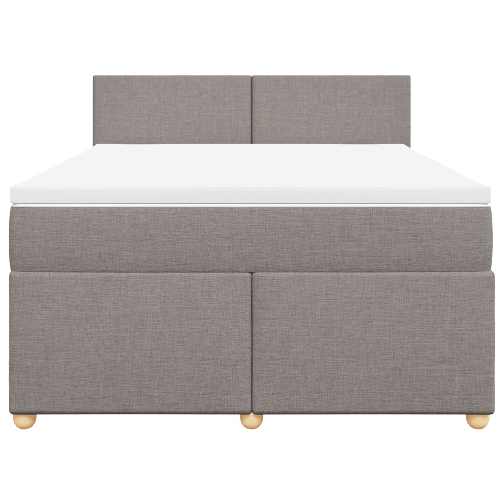 Boxspring met matras stof taupe 140x200 cm is nu te koop bij PeponiXL, paradijselijk wonen!