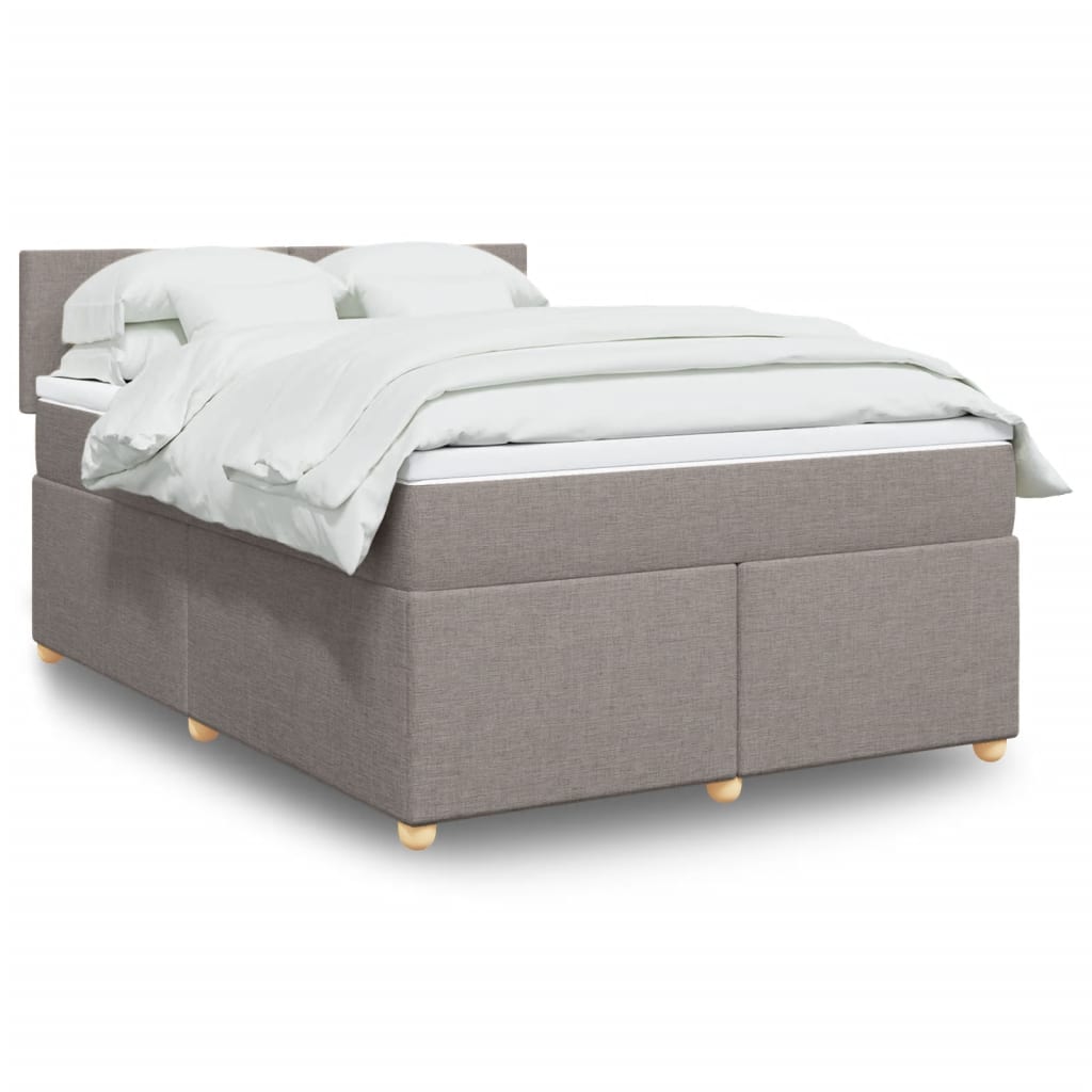 Boxspring met matras stof taupe 140x200 cm is nu te koop bij PeponiXL, paradijselijk wonen!