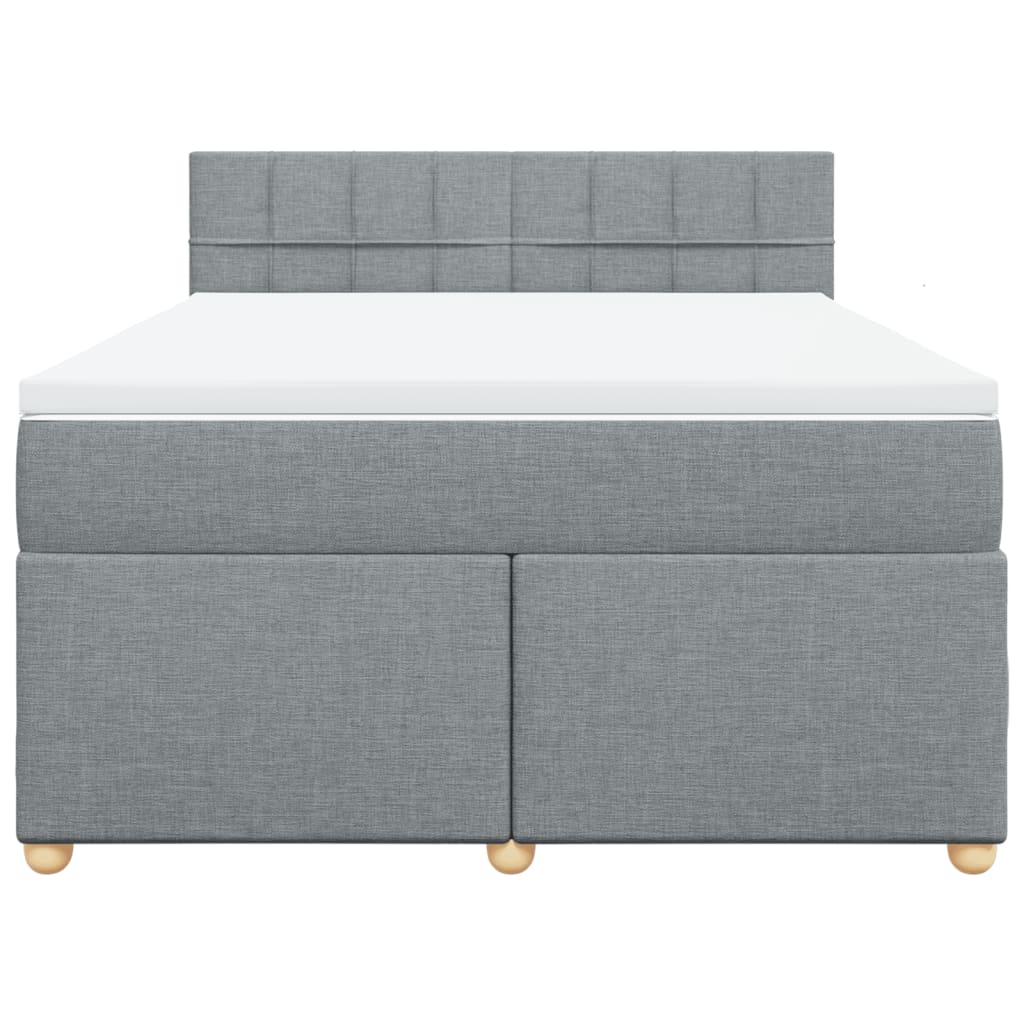 Boxspring met matras stof lichtgrijs 140x200 cm is nu te koop bij PeponiXL, paradijselijk wonen!