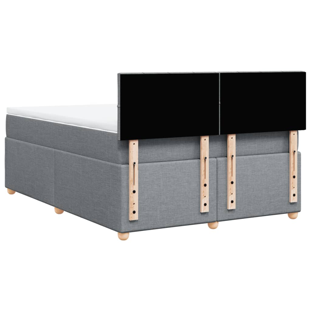 Boxspring met matras stof lichtgrijs 140x200 cm is nu te koop bij PeponiXL, paradijselijk wonen!