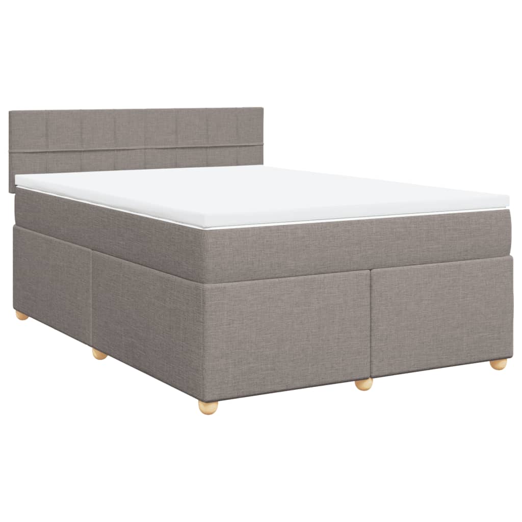 Boxspring met matras stof taupe 140x200 cm is nu te koop bij PeponiXL, paradijselijk wonen!
