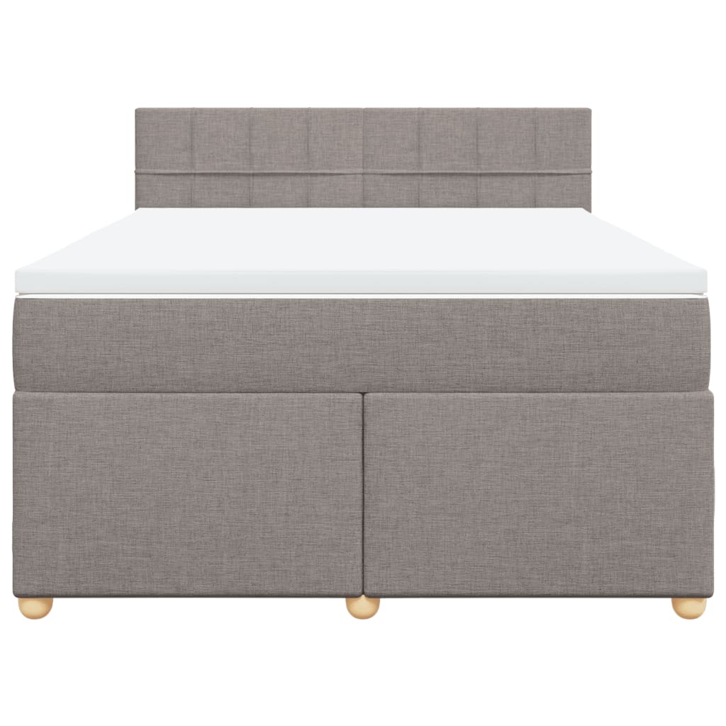 Boxspring met matras stof taupe 140x200 cm is nu te koop bij PeponiXL, paradijselijk wonen!