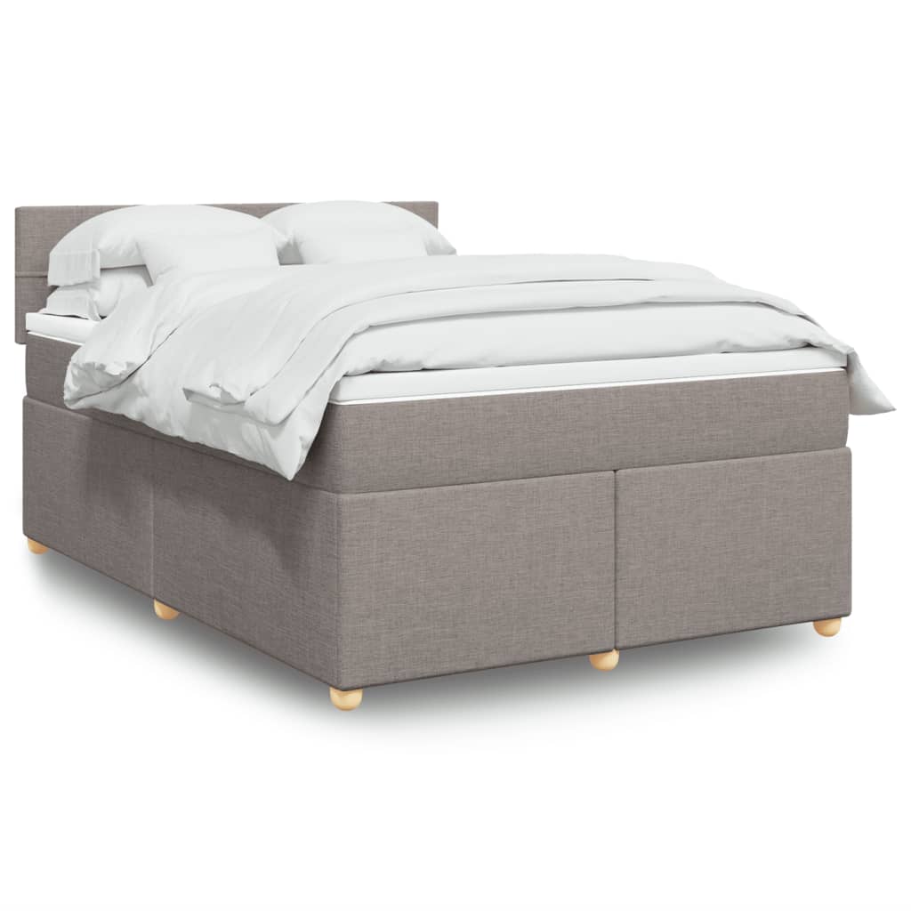 Boxspring met matras stof taupe 140x200 cm is nu te koop bij PeponiXL, paradijselijk wonen!