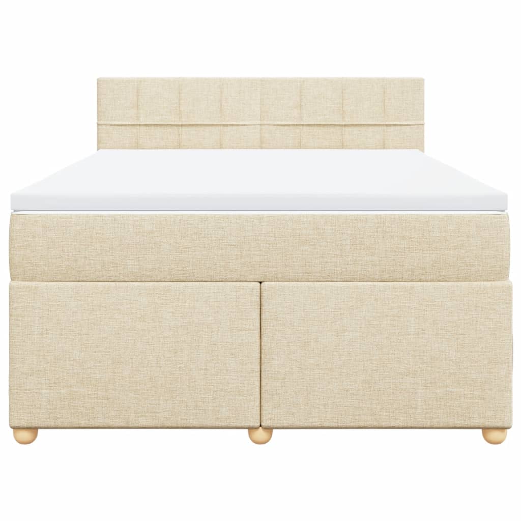 Boxspring met matras stof crèmekleurig 140x200 cm is nu te koop bij PeponiXL, paradijselijk wonen!