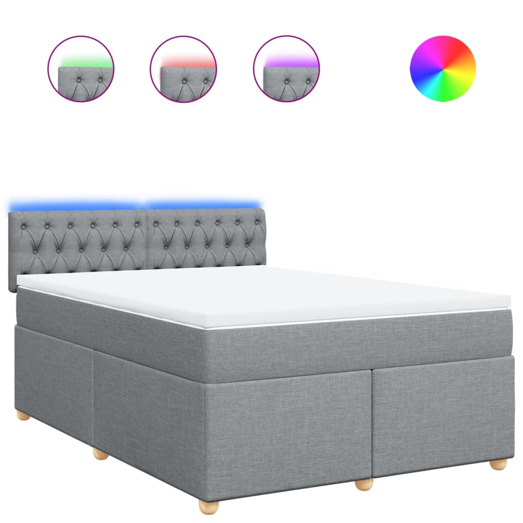 Boxspring met matras stof lichtgrijs 140x200 cm is nu te koop bij PeponiXL, paradijselijk wonen!