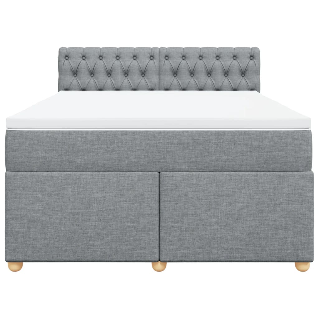Boxspring met matras stof lichtgrijs 140x200 cm is nu te koop bij PeponiXL, paradijselijk wonen!