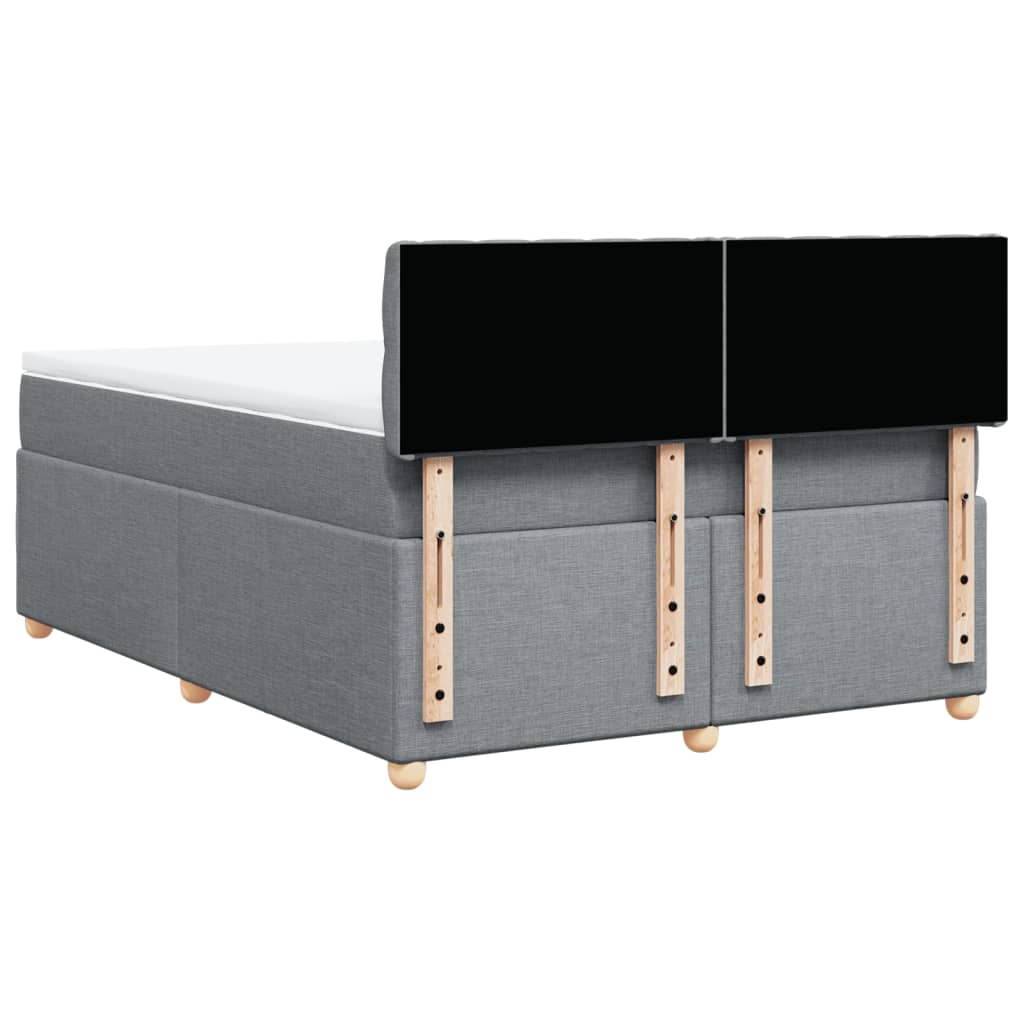Boxspring met matras stof lichtgrijs 140x200 cm is nu te koop bij PeponiXL, paradijselijk wonen!