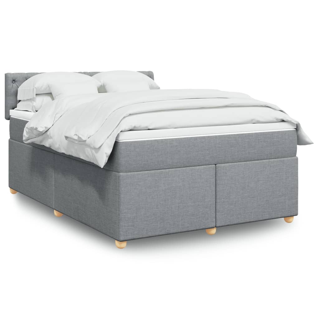 Boxspring met matras stof lichtgrijs 140x200 cm is nu te koop bij PeponiXL, paradijselijk wonen!