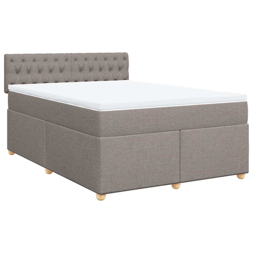 Boxspring met matras stof taupe 140x200 cm is nu te koop bij PeponiXL, paradijselijk wonen!