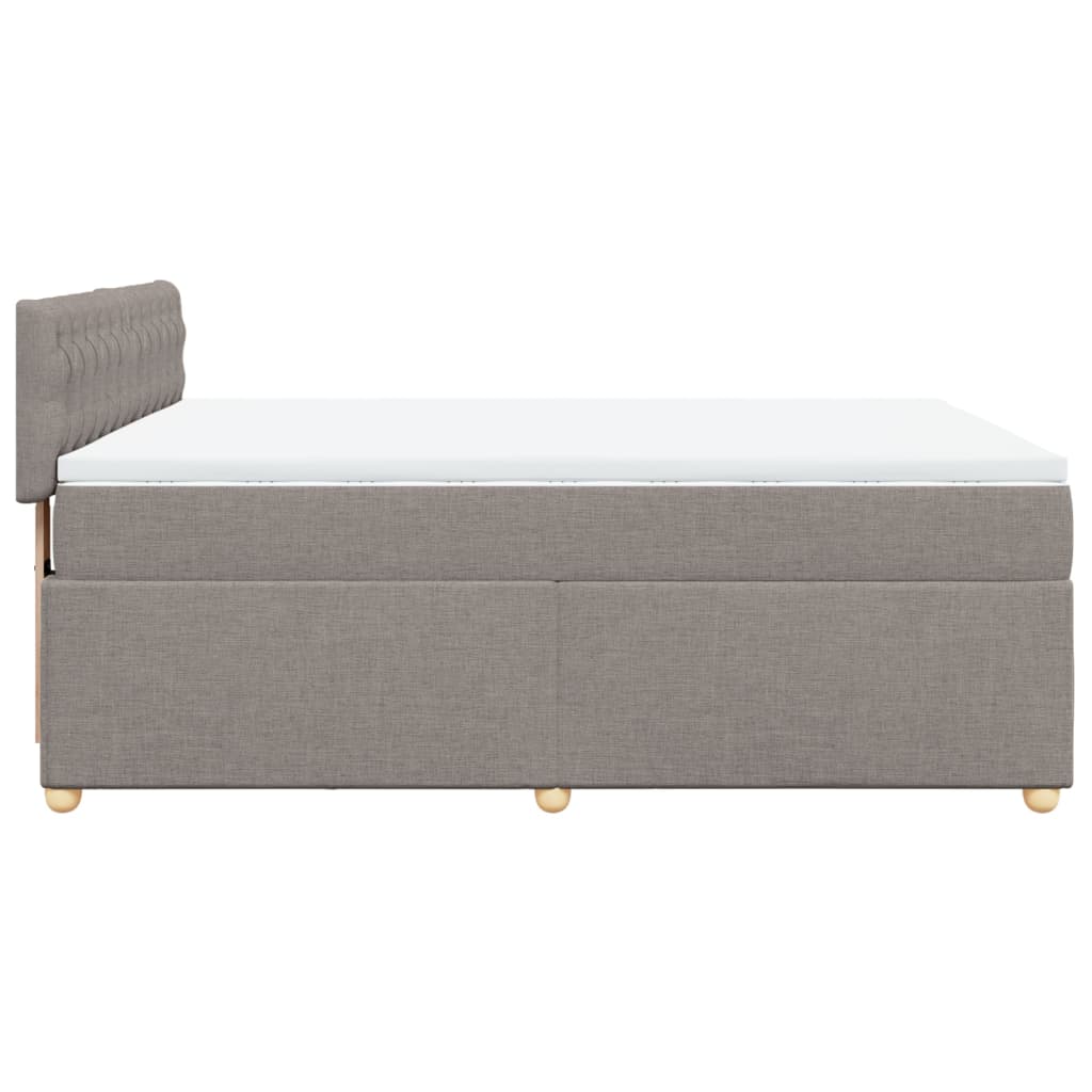 Boxspring met matras stof taupe 140x200 cm is nu te koop bij PeponiXL, paradijselijk wonen!