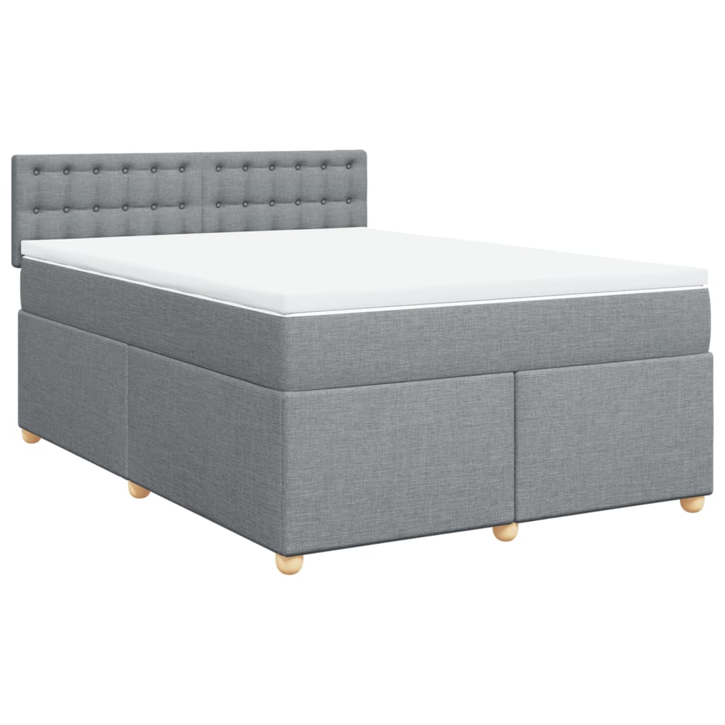Boxspring met matras stof lichtgrijs 140x200 cm is nu te koop bij PeponiXL, paradijselijk wonen!
