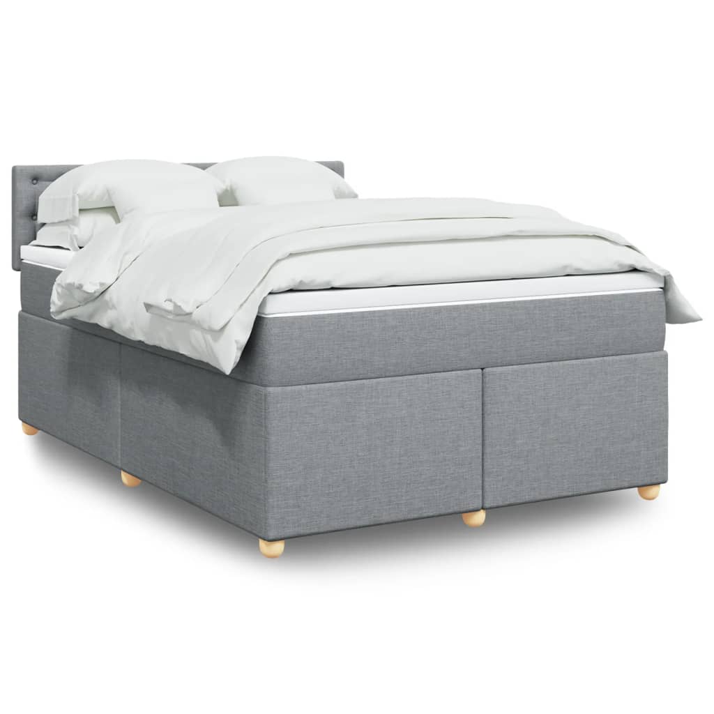 Boxspring met matras stof lichtgrijs 140x200 cm is nu te koop bij PeponiXL, paradijselijk wonen!