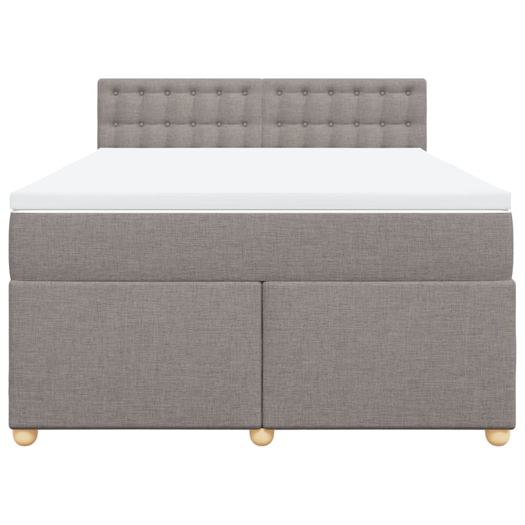 Boxspring met matras stof taupe 140x200 cm is nu te koop bij PeponiXL, paradijselijk wonen!