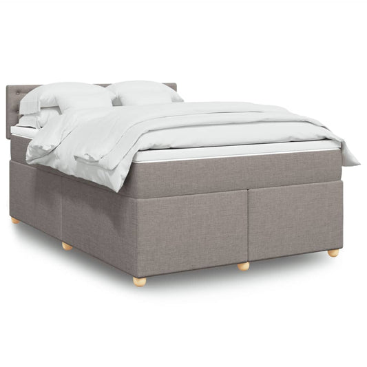 Boxspring met matras stof taupe 140x200 cm is nu te koop bij PeponiXL, paradijselijk wonen!