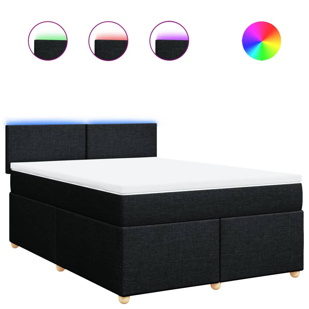 Boxspring met matras stof zwart 160x200 cm is nu te koop bij PeponiXL, paradijselijk wonen!