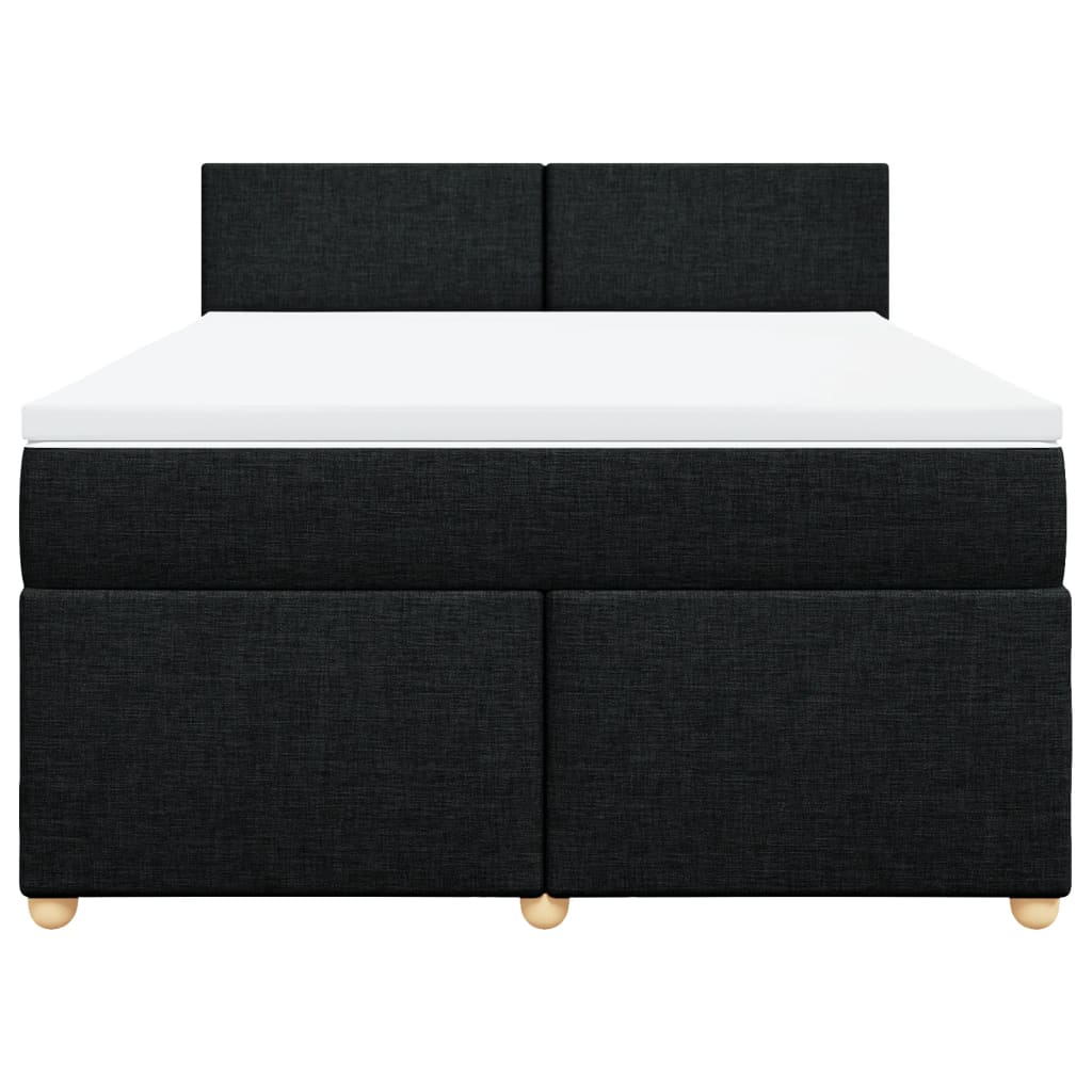 Boxspring met matras stof zwart 160x200 cm is nu te koop bij PeponiXL, paradijselijk wonen!