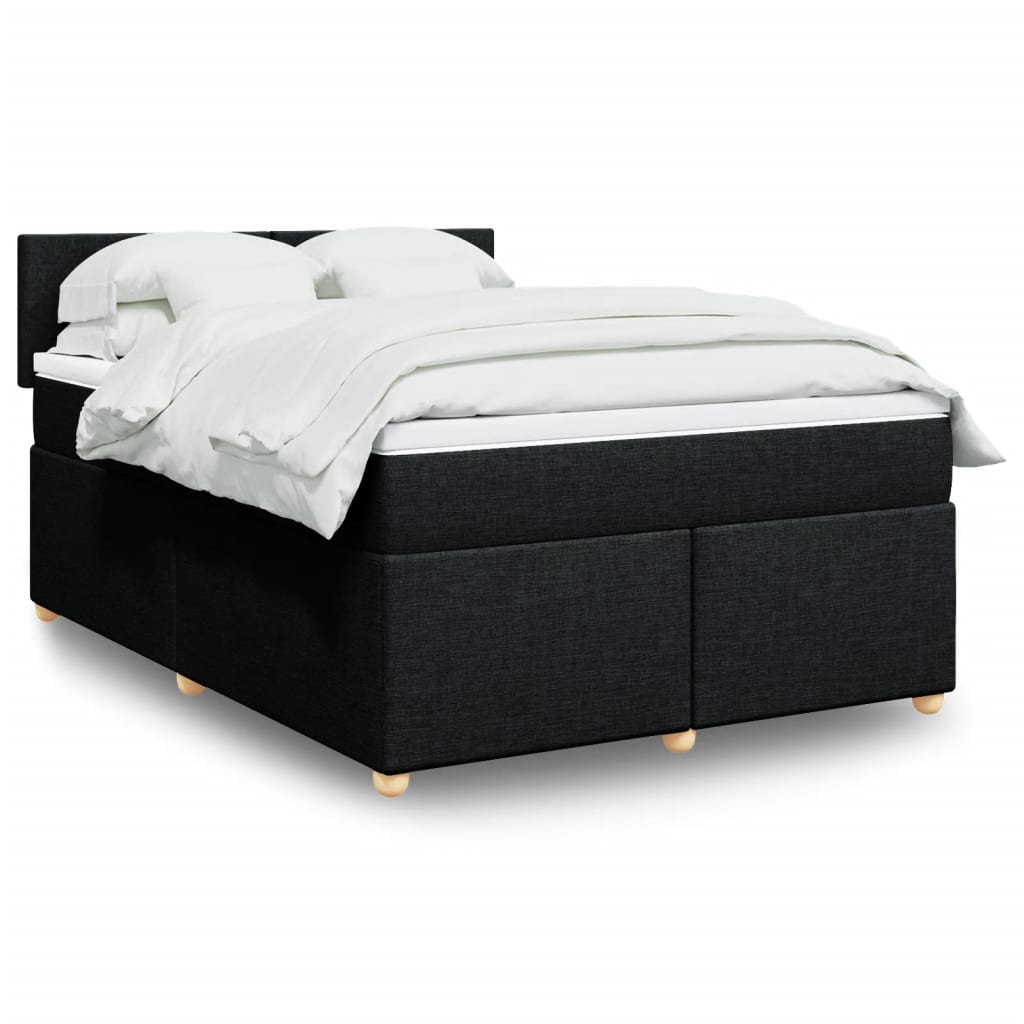 Boxspring met matras stof zwart 160x200 cm is nu te koop bij PeponiXL, paradijselijk wonen!