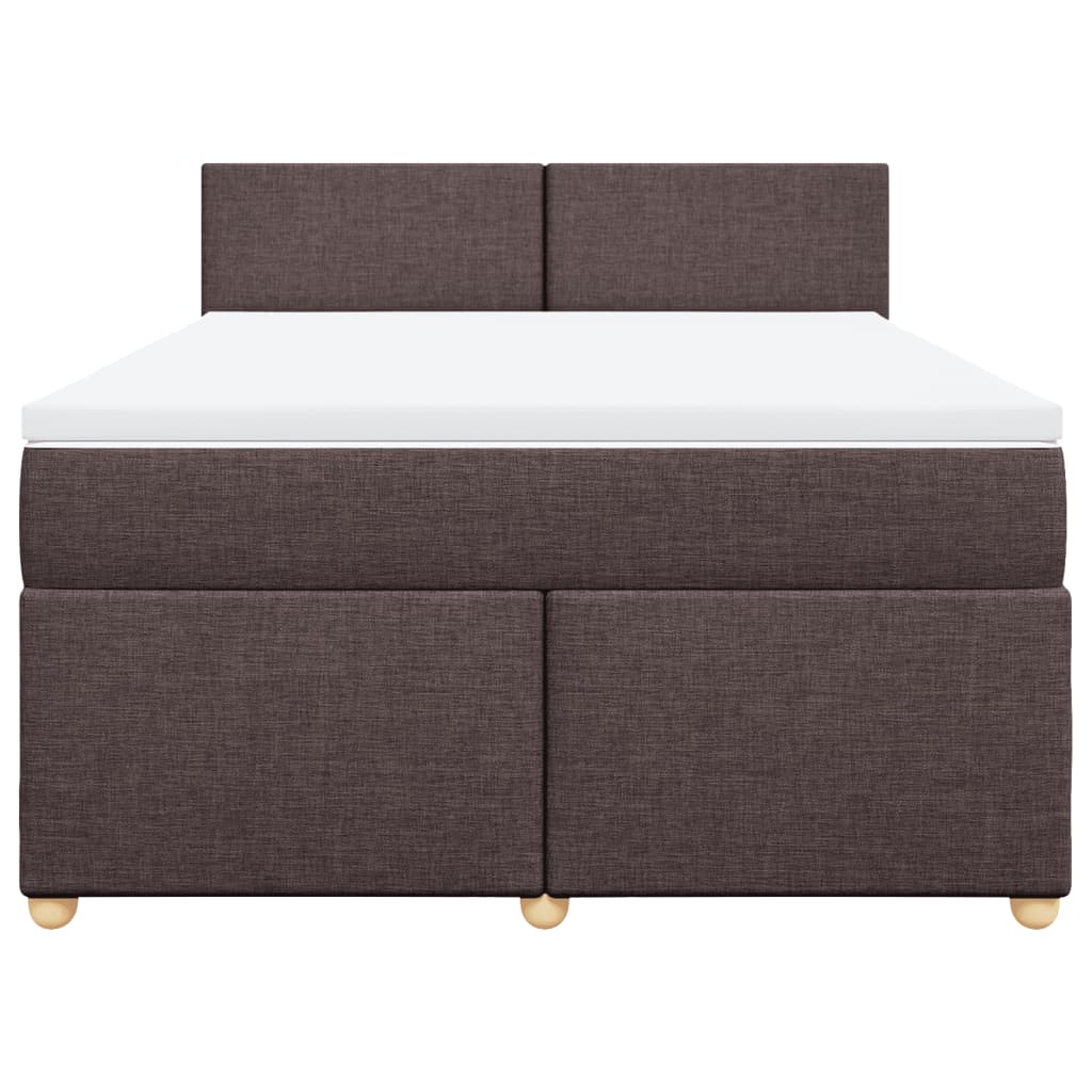 Boxspring met matras stof donkerbruin 160x200 cm is nu te koop bij PeponiXL, paradijselijk wonen!