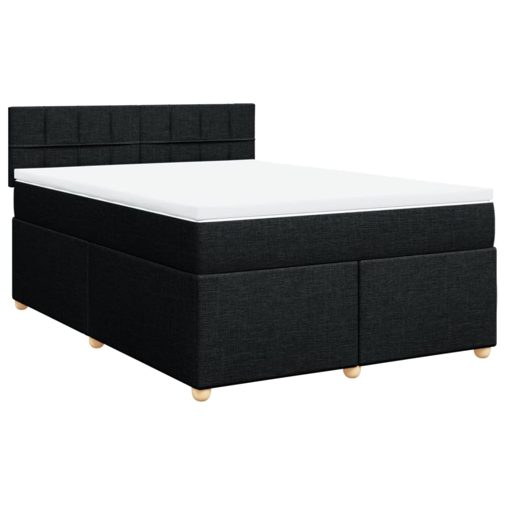 Boxspring met matras stof zwart 160x200 cm is nu te koop bij PeponiXL, paradijselijk wonen!
