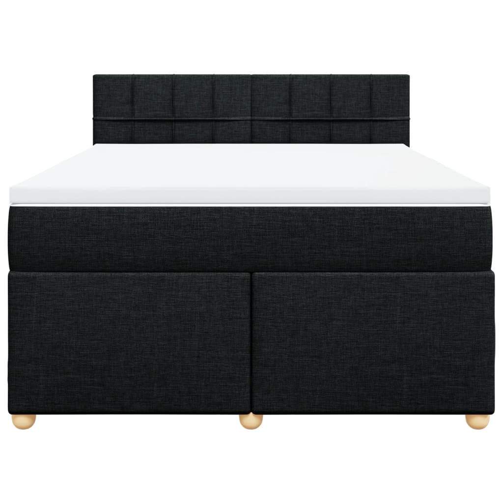 Boxspring met matras stof zwart 160x200 cm is nu te koop bij PeponiXL, paradijselijk wonen!