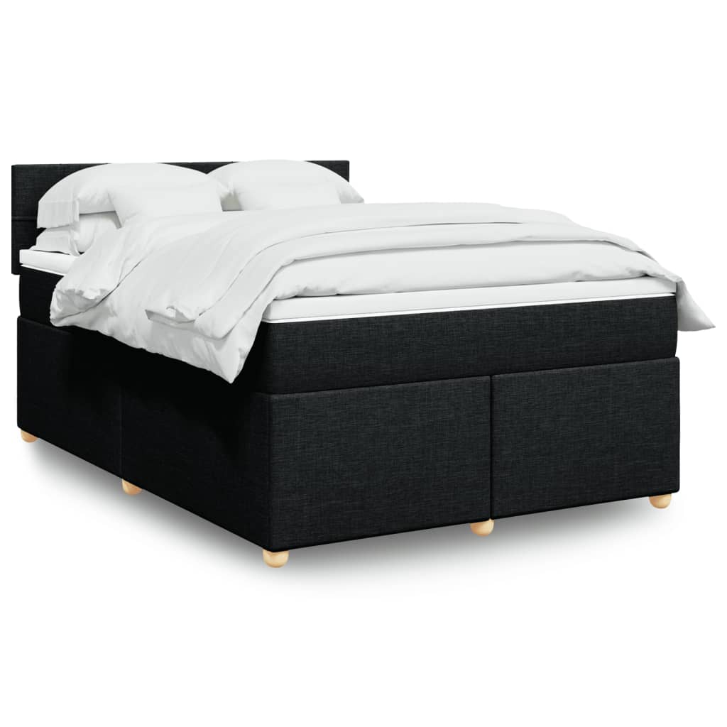 Boxspring met matras stof zwart 160x200 cm is nu te koop bij PeponiXL, paradijselijk wonen!