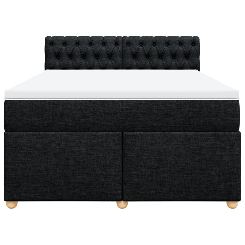Boxspring met matras stof zwart 160x200 cm is nu te koop bij PeponiXL, paradijselijk wonen!